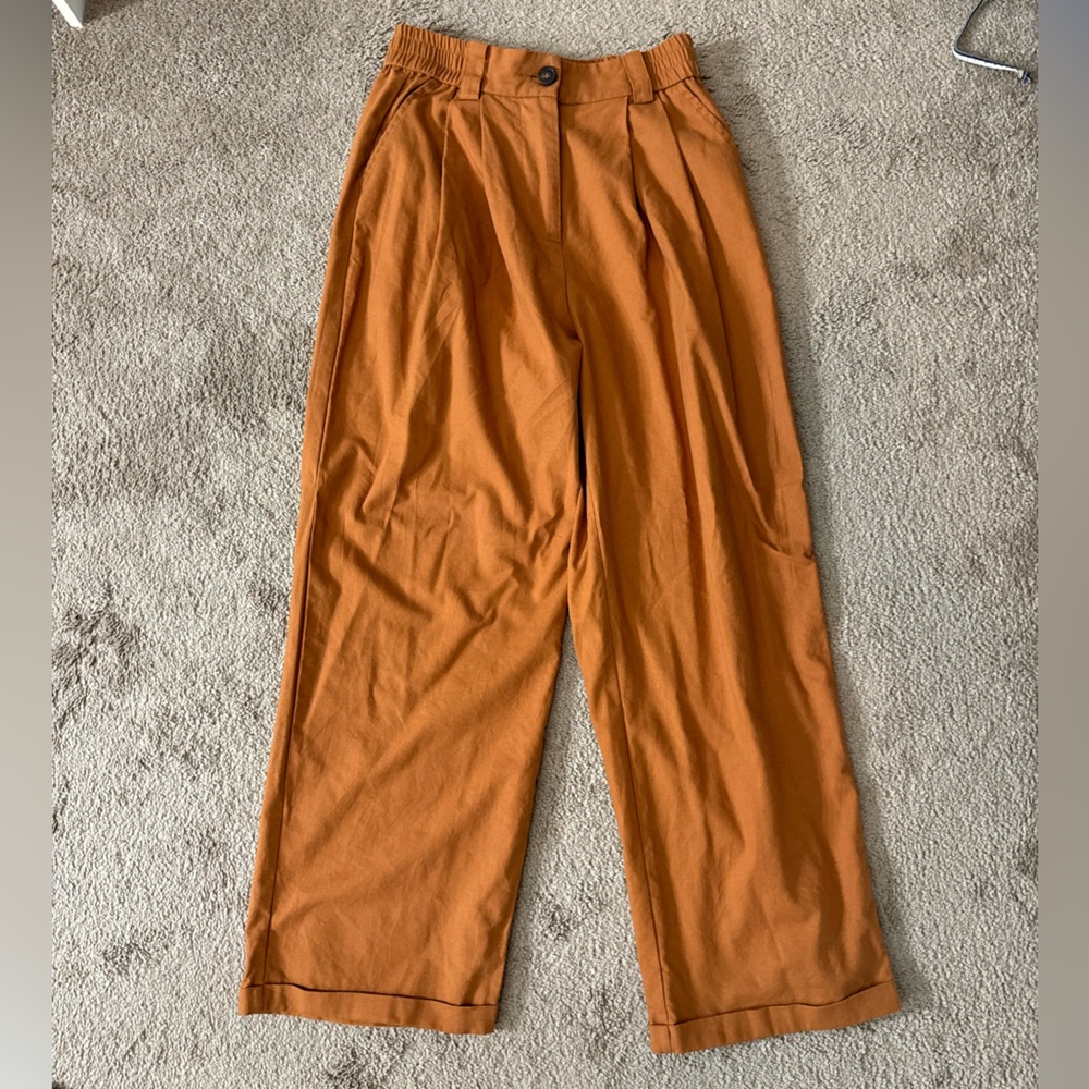 SHEIN Burnt Orange Wide Leg Pants